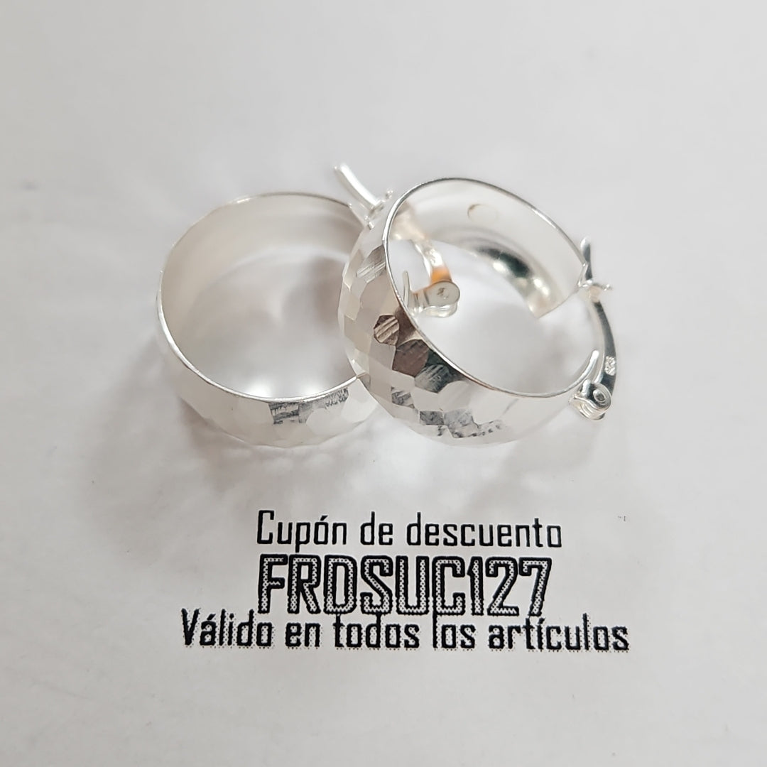 ARETES ARRACADAS FACETADAS PLATA .925 2.8 GR (NUEVO)