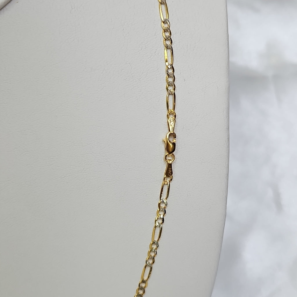 CADENAS TEJIDO 3X1 DIAMANTADO ORO 10K 55 CM 6.2 GR (NUEVO)