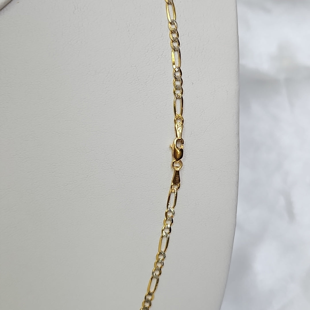 CADENAS TEJIDO 3X1 DIAMANTADO ORO 10K 55 CM 6.2 GR (NUEVO)