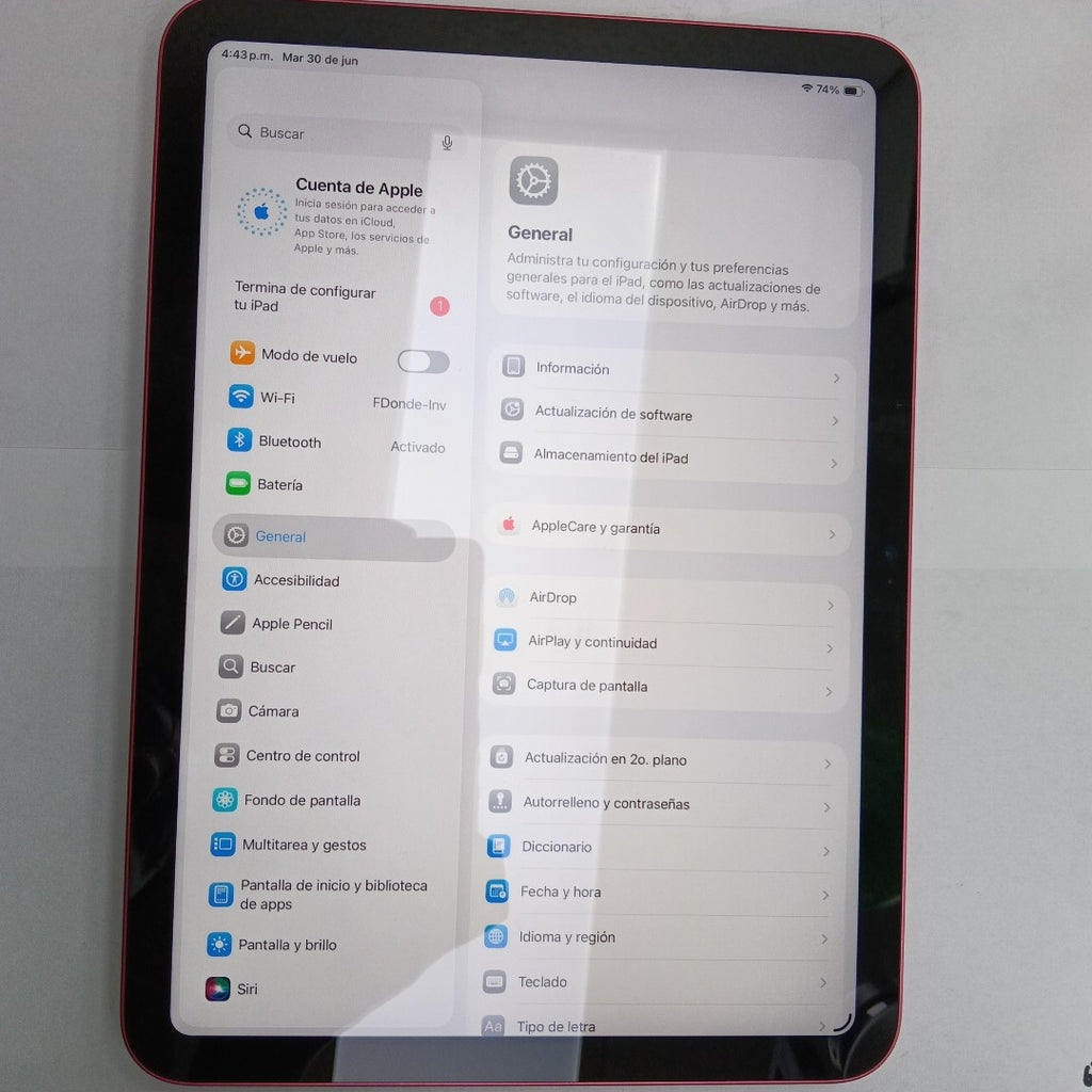 TABLETA APPLE IPAD 10 A2696 256 GB 4 GB RAM (SEMINUEVO)