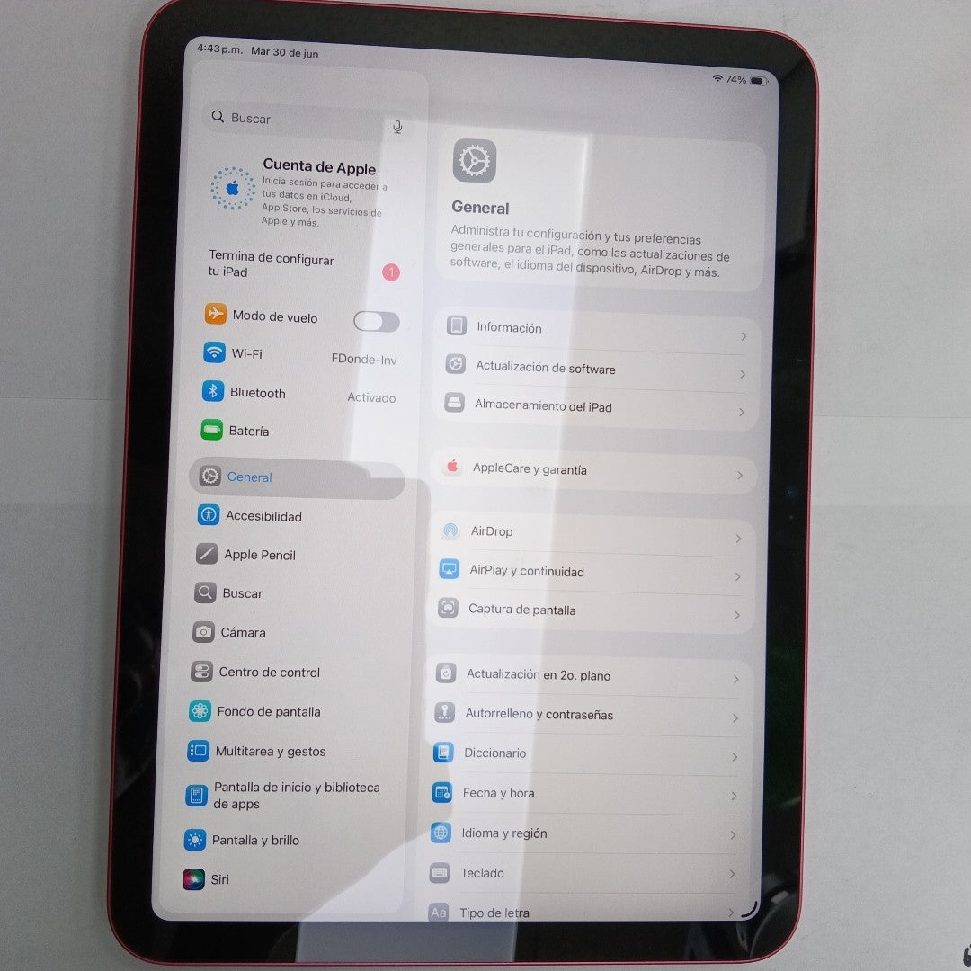TABLETA APPLE IPAD 10 A2696 256 GB 4 GB RAM (SEMINUEVO)