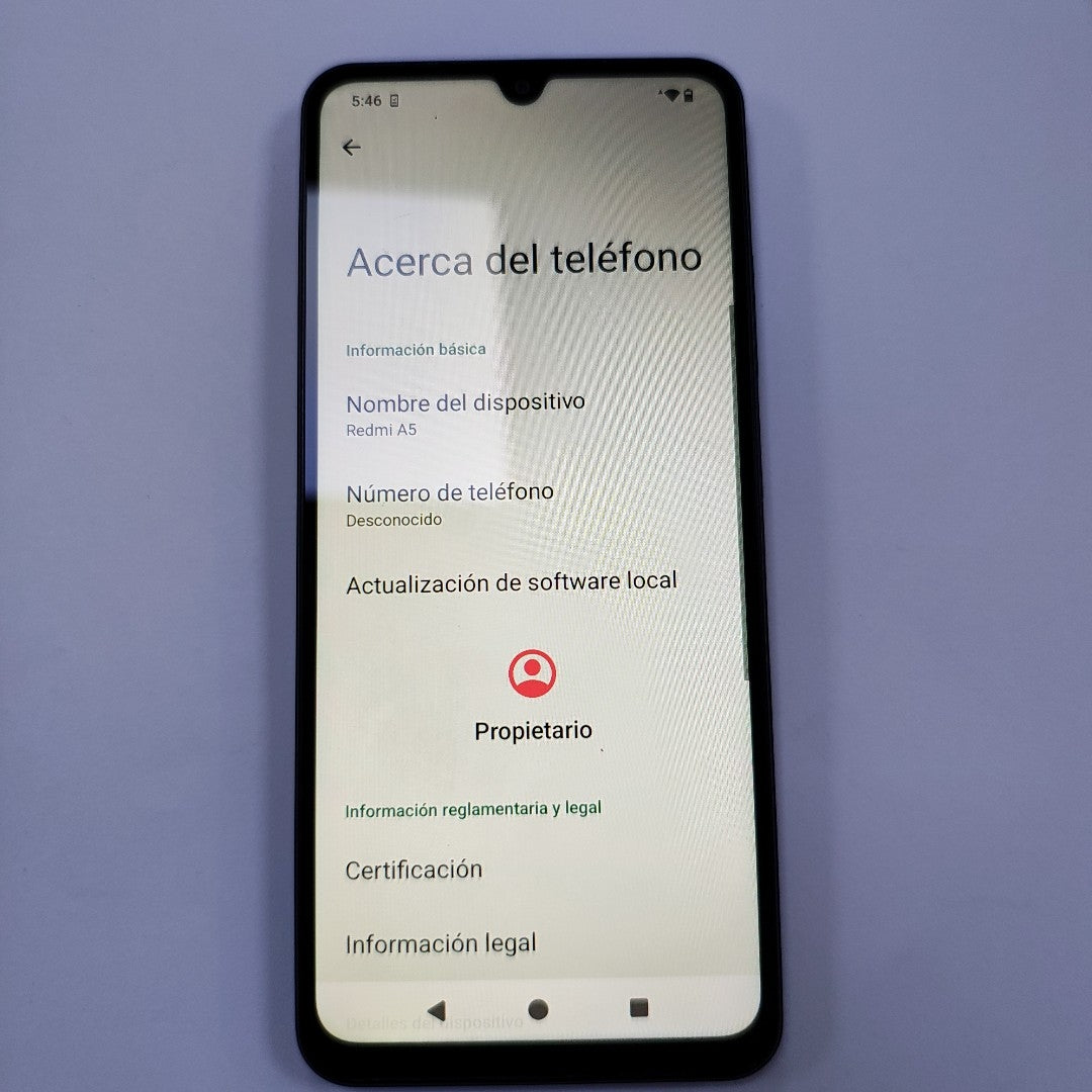 CELULAR XIAOMI REDMI A5 25028RN03L (2025) 64 GB 3 GB RAM (SEMINUEVO)