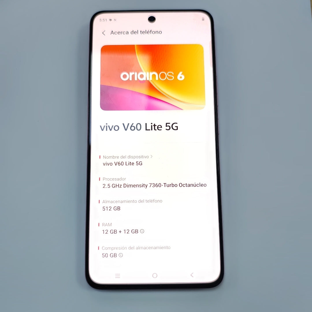 CELULAR VIVO V60 LITE 5G V2549 (2025) 256 GB 8 GB RAM (SEMINUEVO)