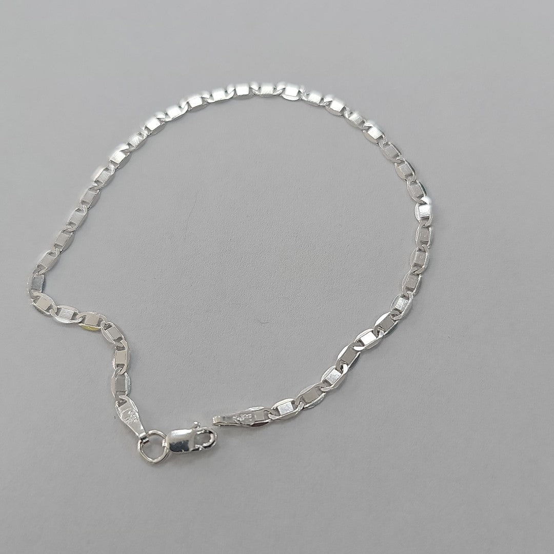 PULSERA TEJIDO ESPEJO PLATA .925 21 CM 2.9 GR (NUEVO)
