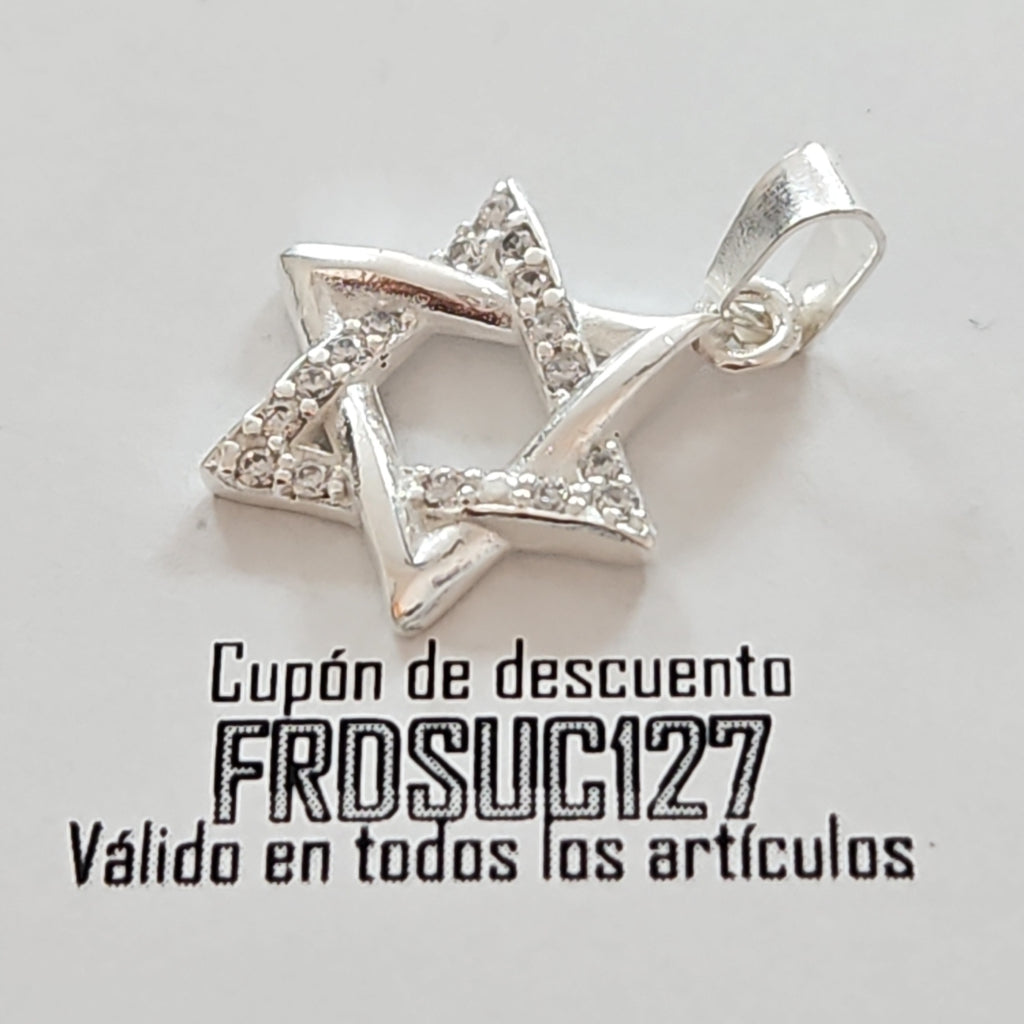 DIJE ESTRELLA DE DAVID C/CIRCONIAS PLATA .925 2.6 GR (NUEVO)