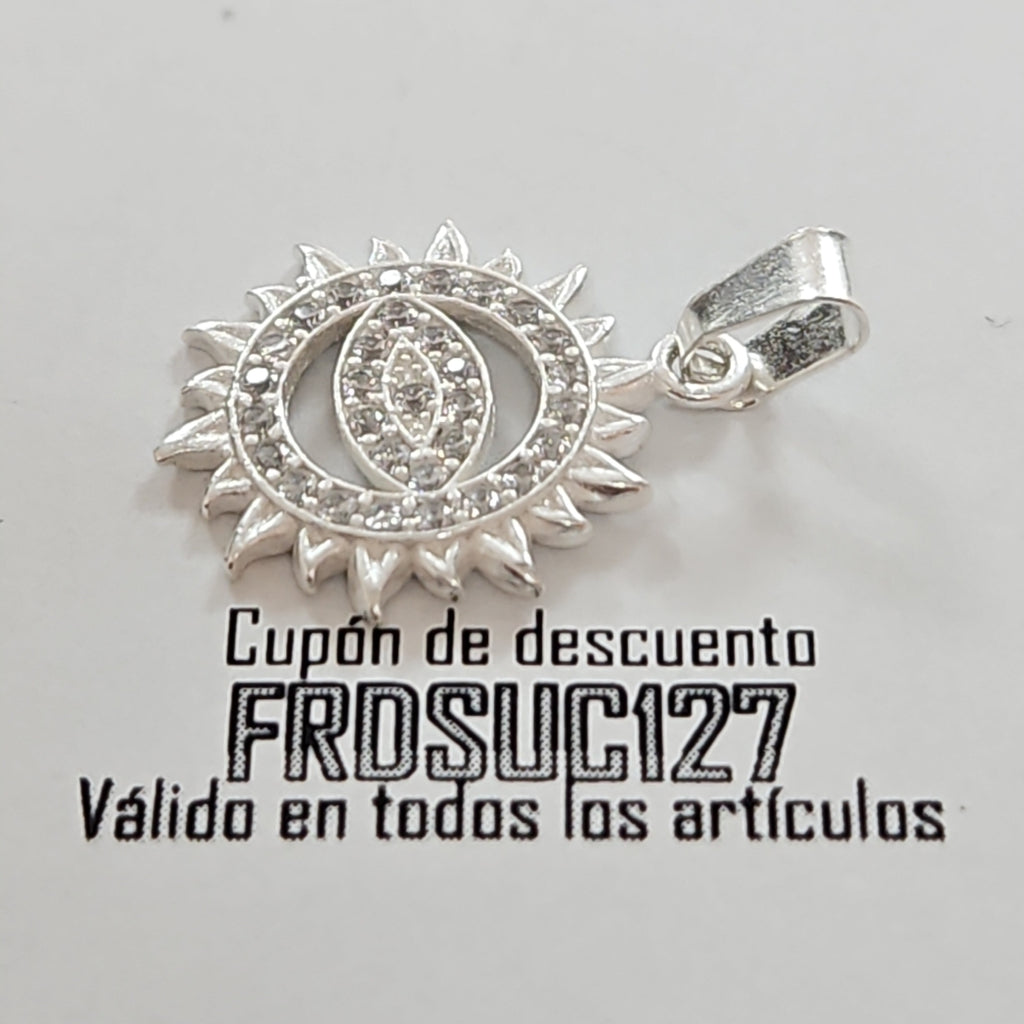DIJE OJO MAGICO CON CIRCONIAS PLATA .925 1.9 GR (NUEVO)