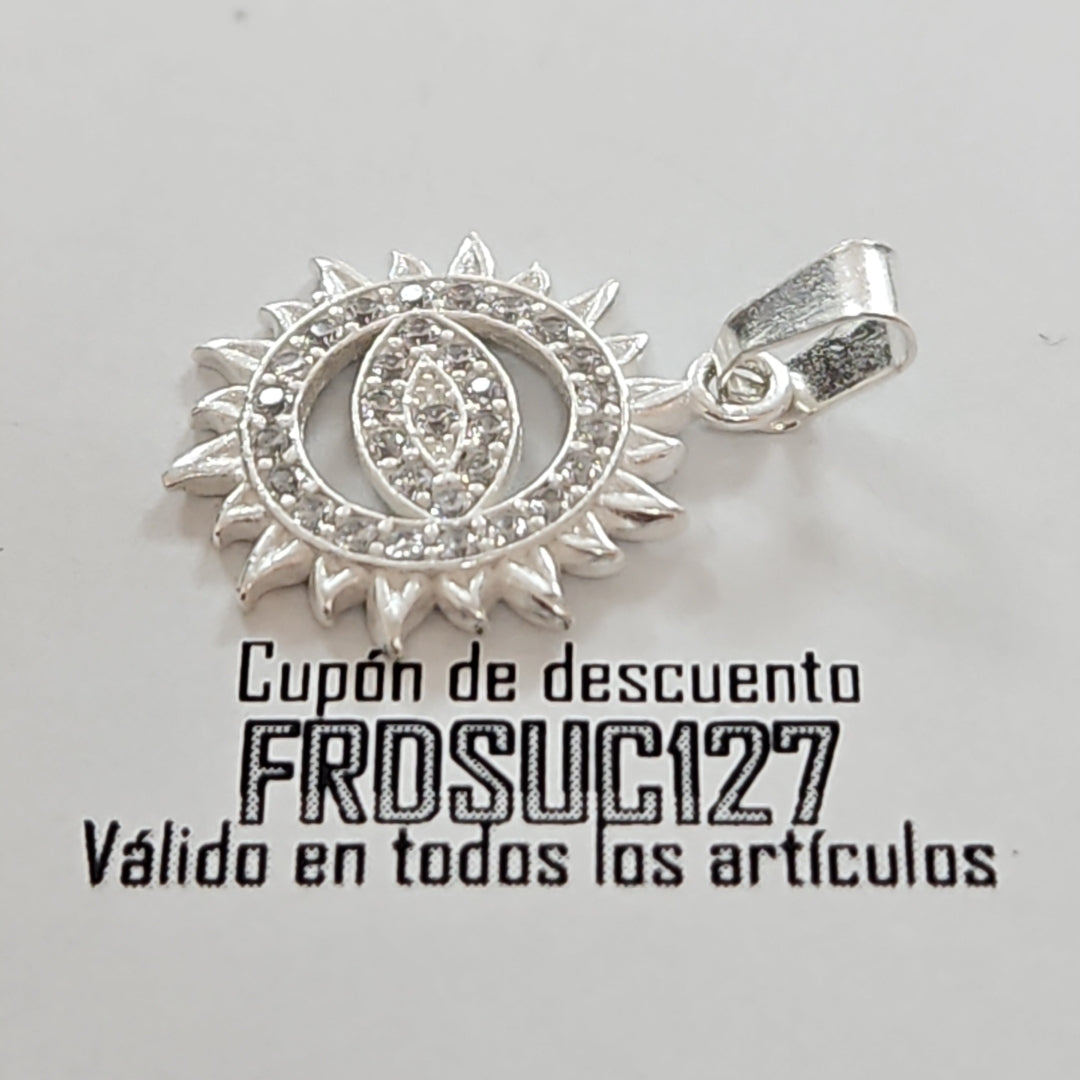 DIJE OJO MAGICO CON CIRCONIAS PLATA .925 1.9 GR (NUEVO)