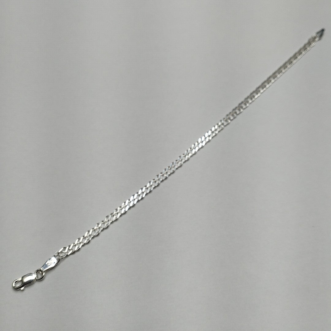 PULSERA DOBLE ESLABON PLATA .925 18 CM 3.53 GR (NUEVO)