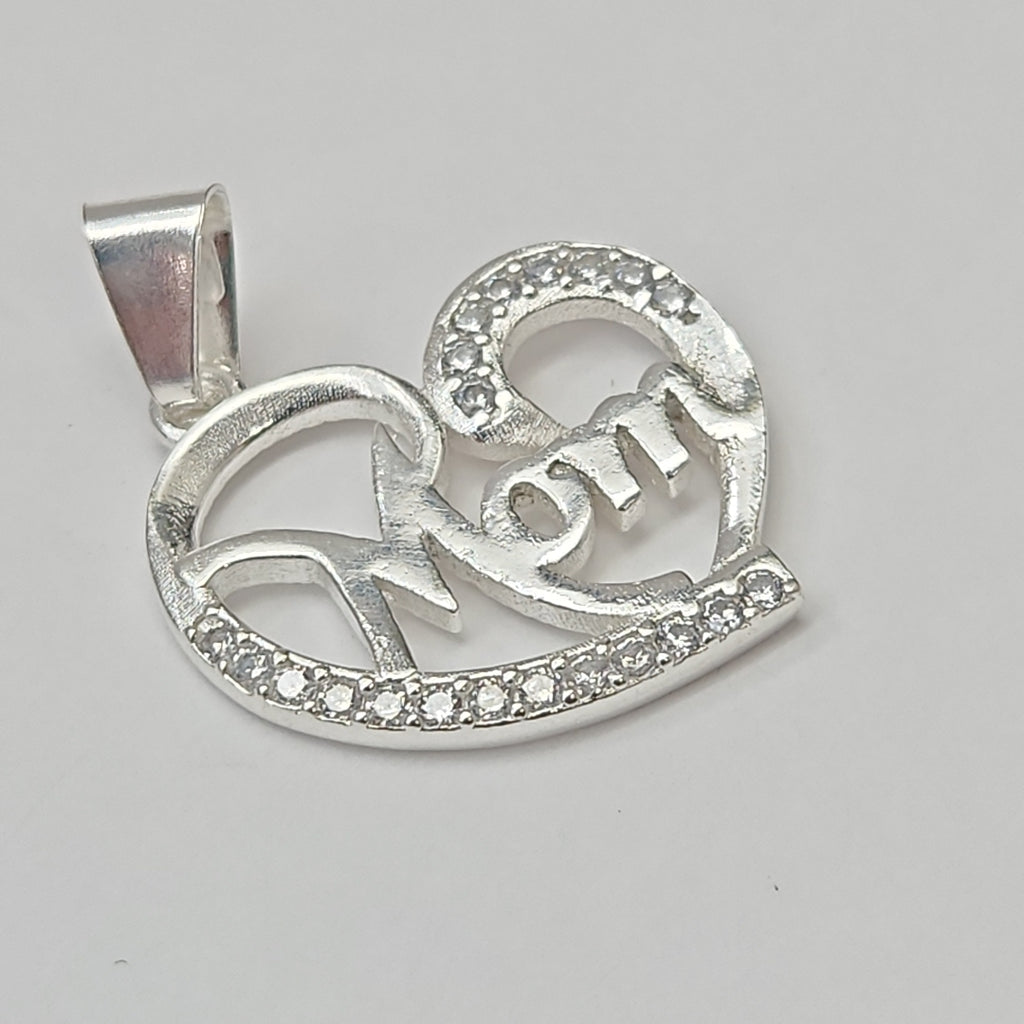 DIJE CORAZON C/CIRCONIAS PLATA .925 3.1 GR (NUEVO)