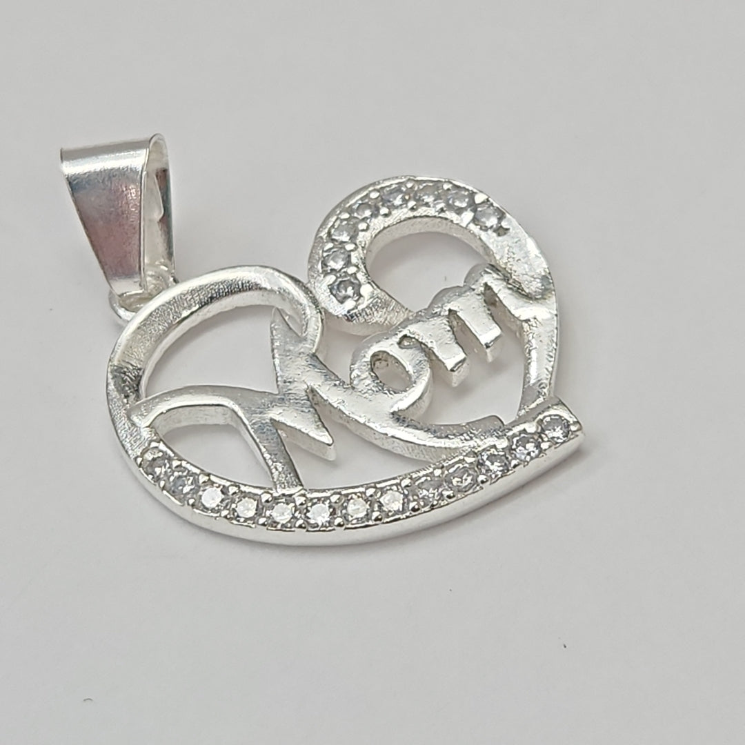 DIJE CORAZON C/CIRCONIAS PLATA .925 3.1 GR (NUEVO)