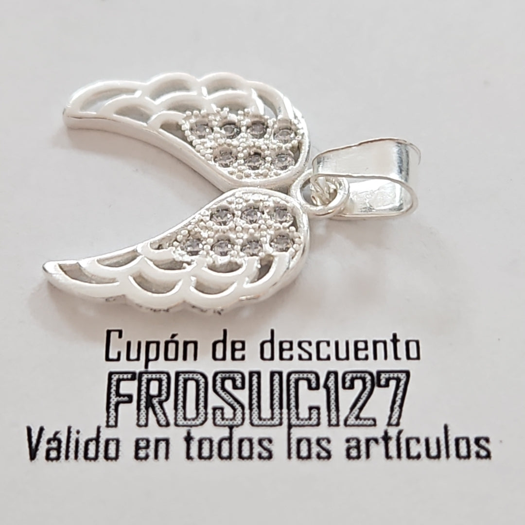 DIJE ALAS C/CIRCONIAS PLATA .925 2.2 GR (NUEVO)