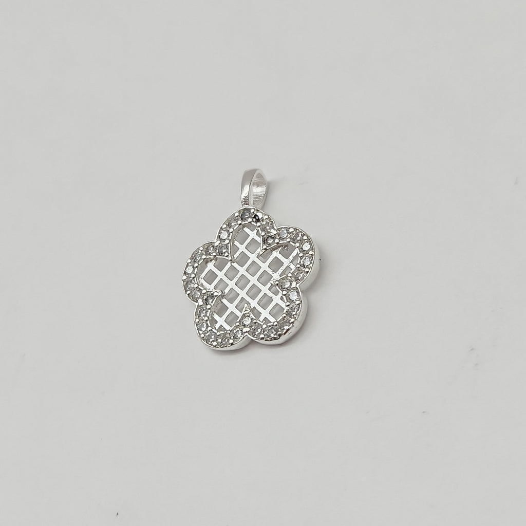 DIJE FLOR CON CIRCONIAS PLATA .925 1.7 GR (NUEVO)