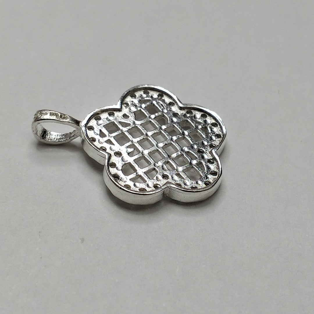DIJE FLOR CON CIRCONIAS PLATA .925 1.7 GR (NUEVO)