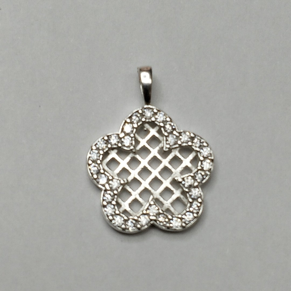 DIJE FLOR CON CIRCONIAS PLATA .925 1.7 GR (NUEVO)