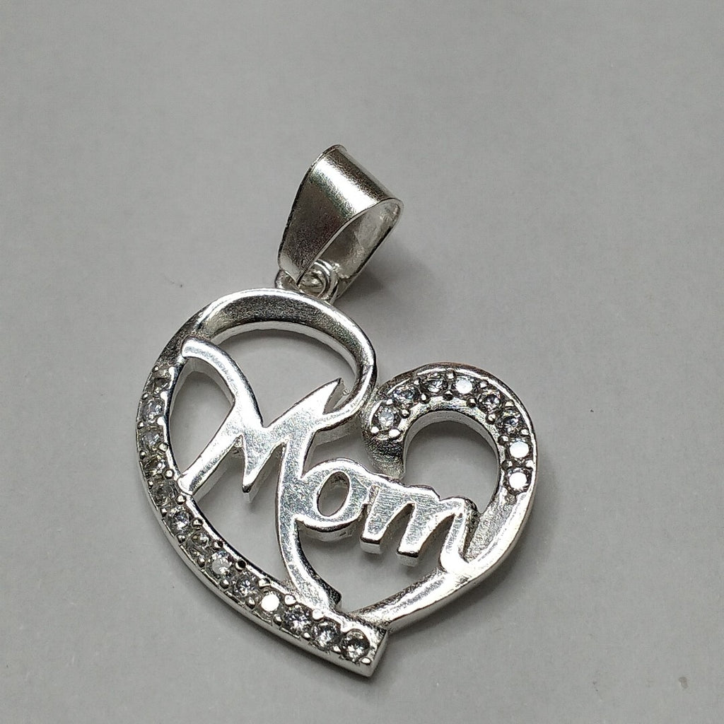 DIJE CORAZON C/CIRCONIAS PLATA .925 3.1 GR (NUEVO)