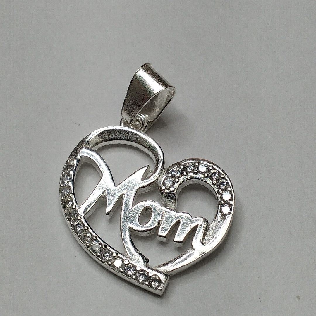 DIJE CORAZON C/CIRCONIAS PLATA .925 3.1 GR (NUEVO)