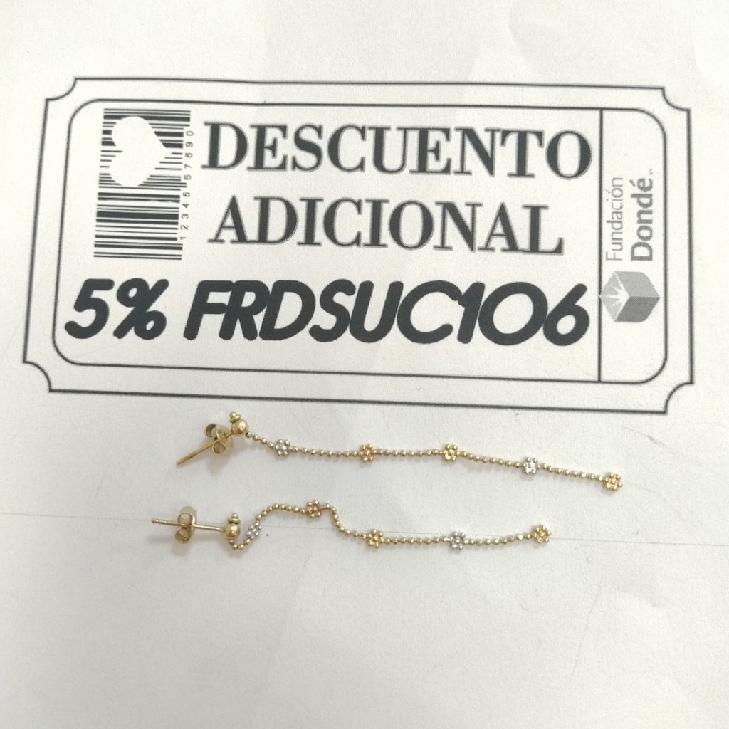 ARETES PAR ORO 10 K 2.2 GRMS (SEMINUEVO)