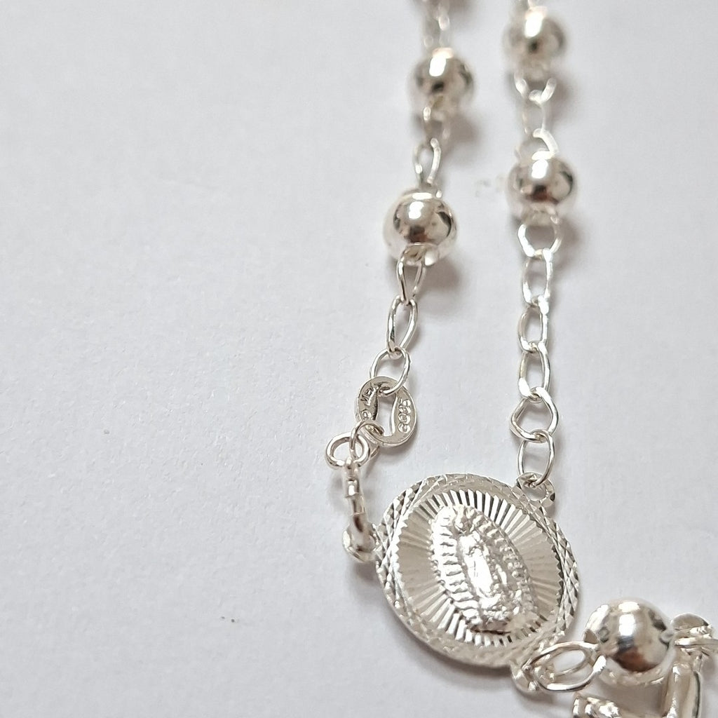 PULSERA TIPO ROSARIO PLATA .925 18 CM 4.22 GR (NUEVO)