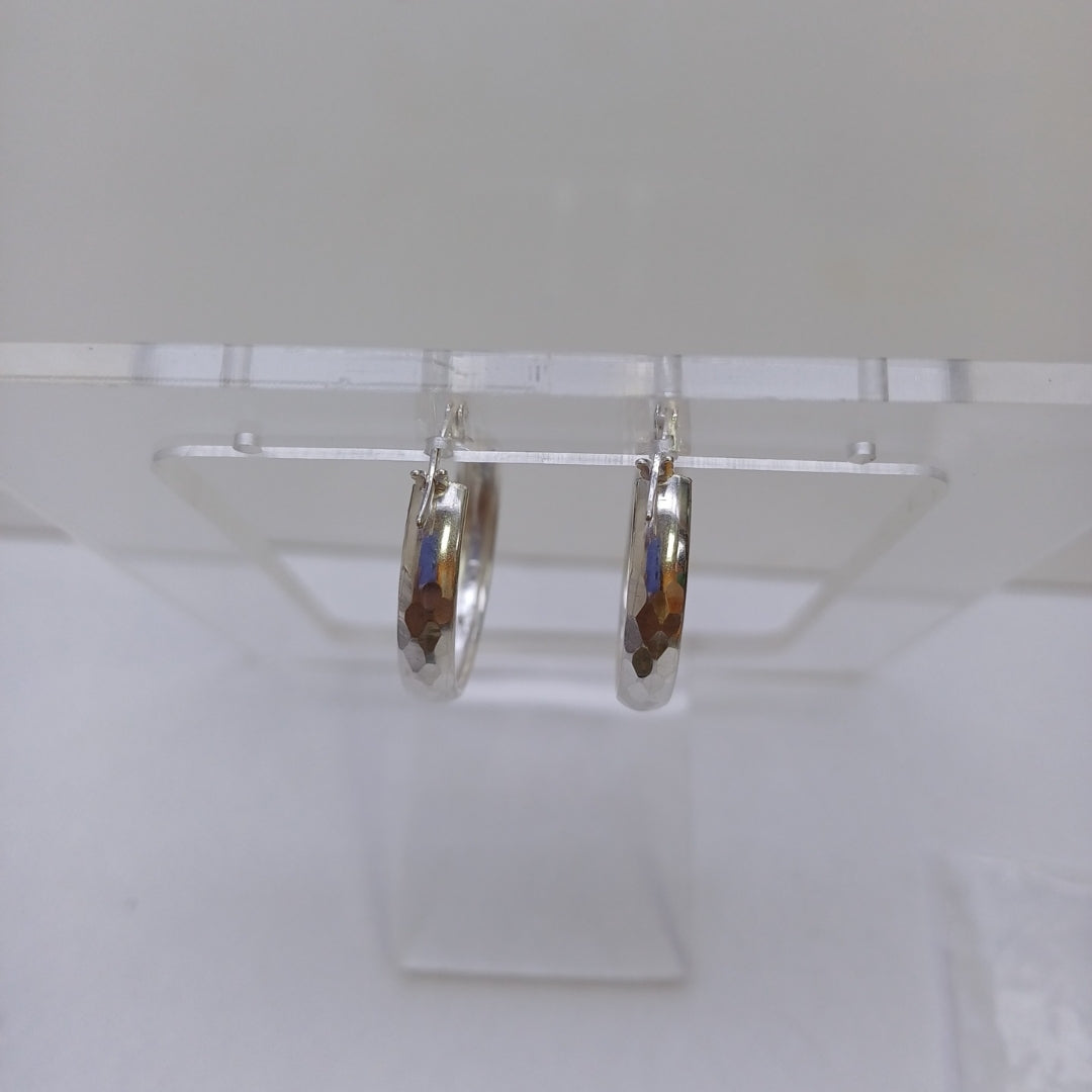 ARETES ARRACADAS FACETADAS PLATA .925 2.6 GR (NUEVO)