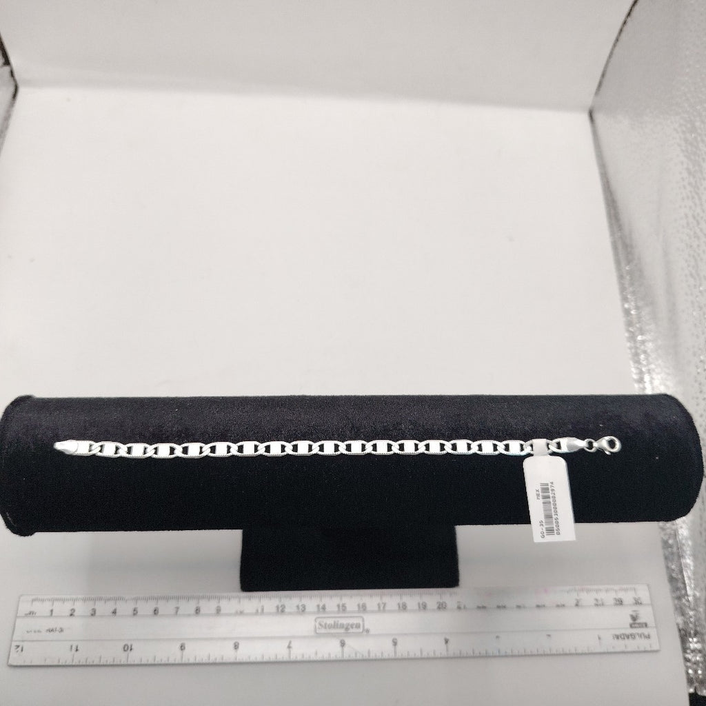 PULSERA TEJIDO ESPEJO PLATA .925 21 CM 7.5 GR (NUEVO)