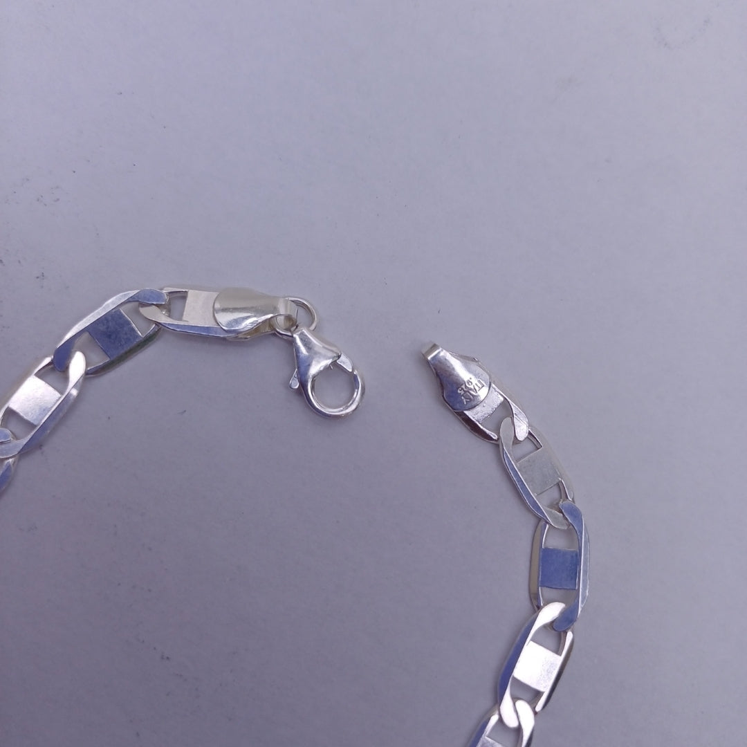 PULSERA TEJIDO ESPEJO PLATA .925 21 CM 7.5 GR (NUEVO)