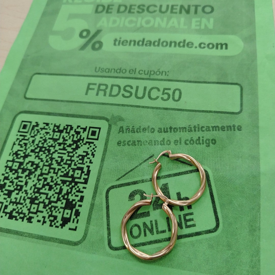 ARRACADAS PAR ORO 14 K 6.9 GRMS (SEMINUEVO)