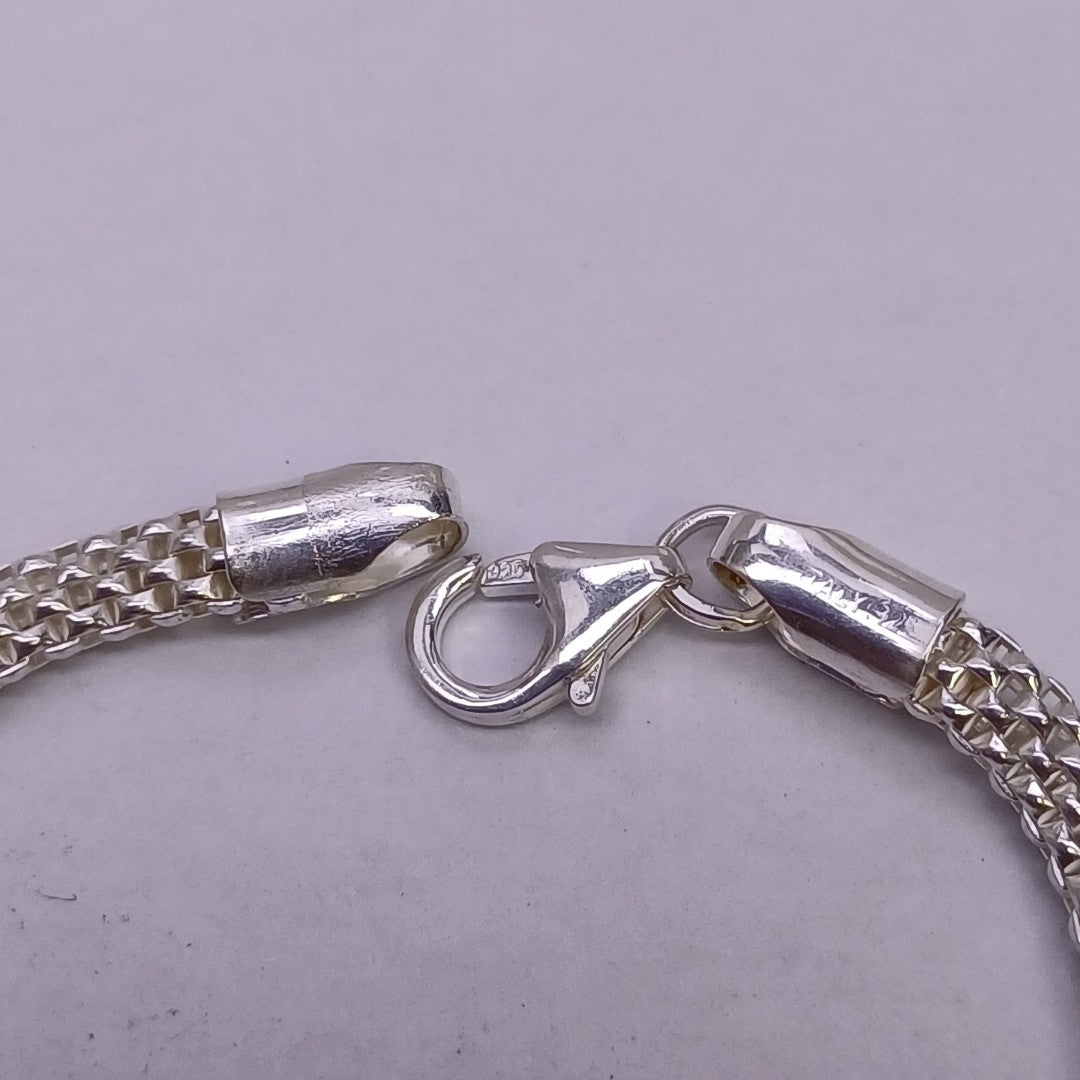 PULSERA TEJIDO ESPECIAL PLATA .925 18 CM 4.9 GR (NUEVO)