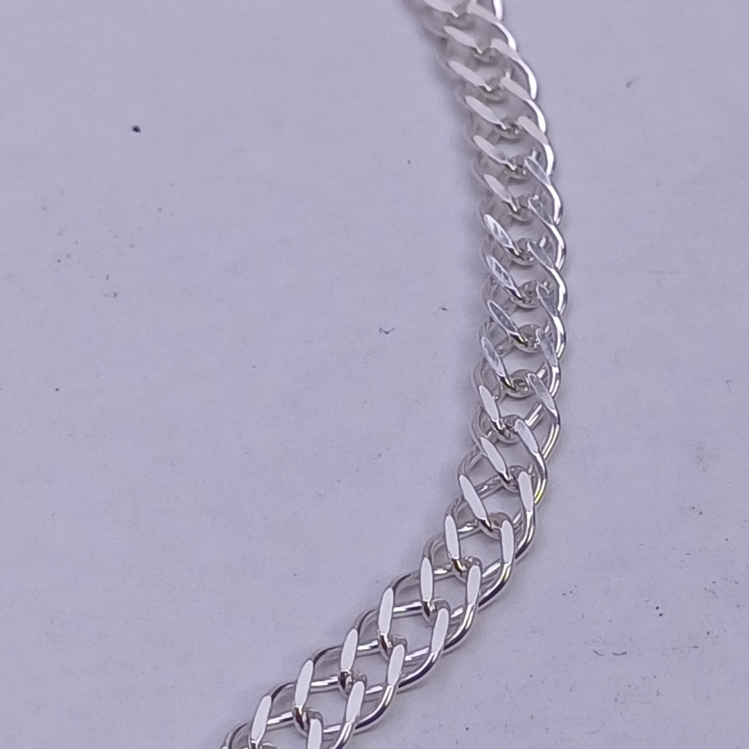 PULSERA DOBLE ESLABON PLATA .925 18 CM 3.53 GR (NUEVO)