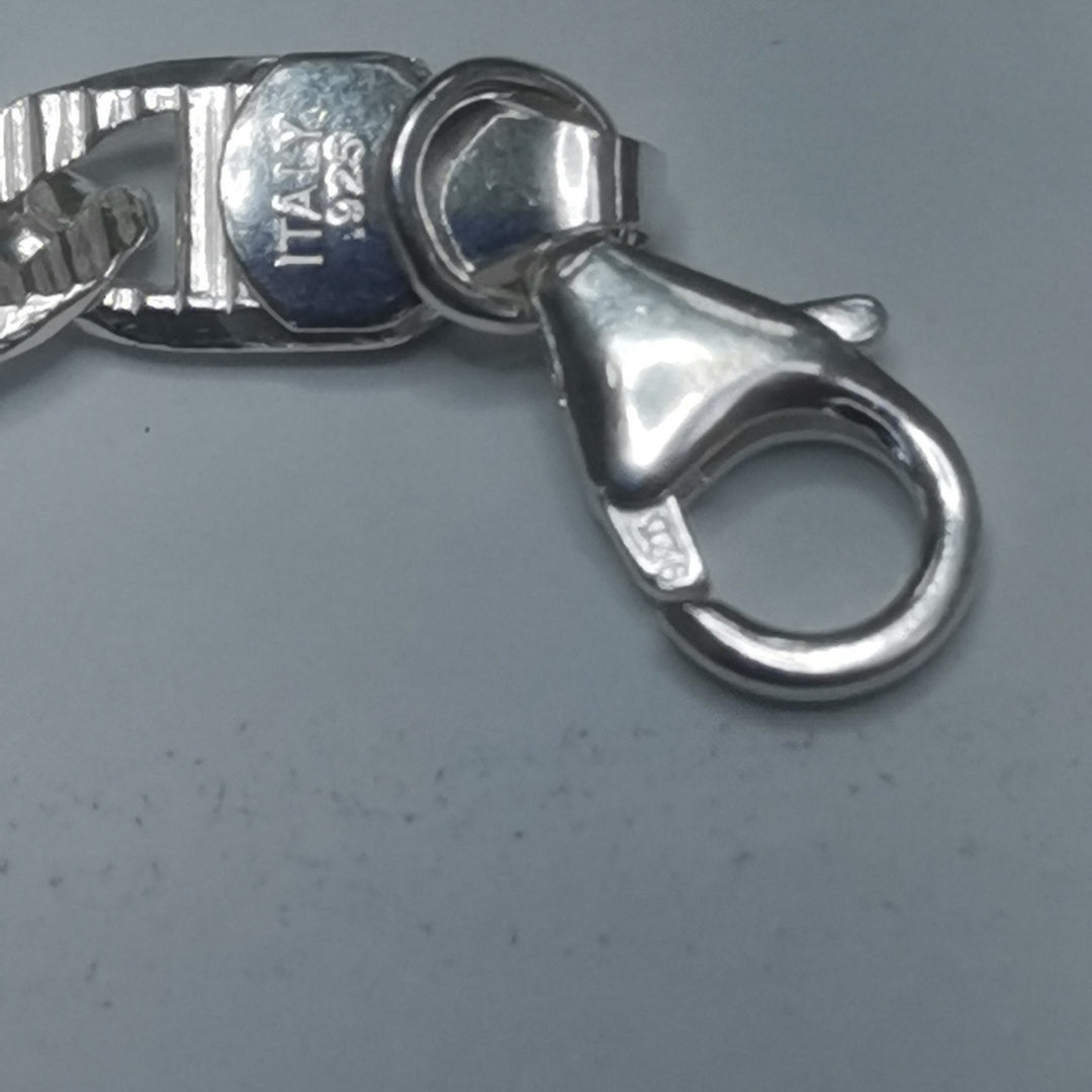 PULSERA TEJIDO ESPEJO PLATA .925 21 CM 7.8 GR (NUEVO)