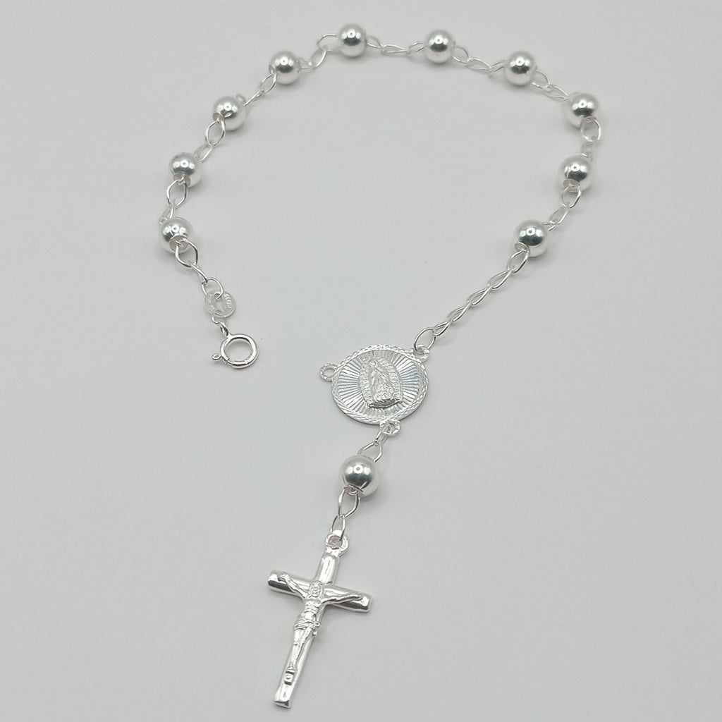 PULSERA TIPO ROSARIO PLATA .925 18 CM 4.22 GR (NUEVO)