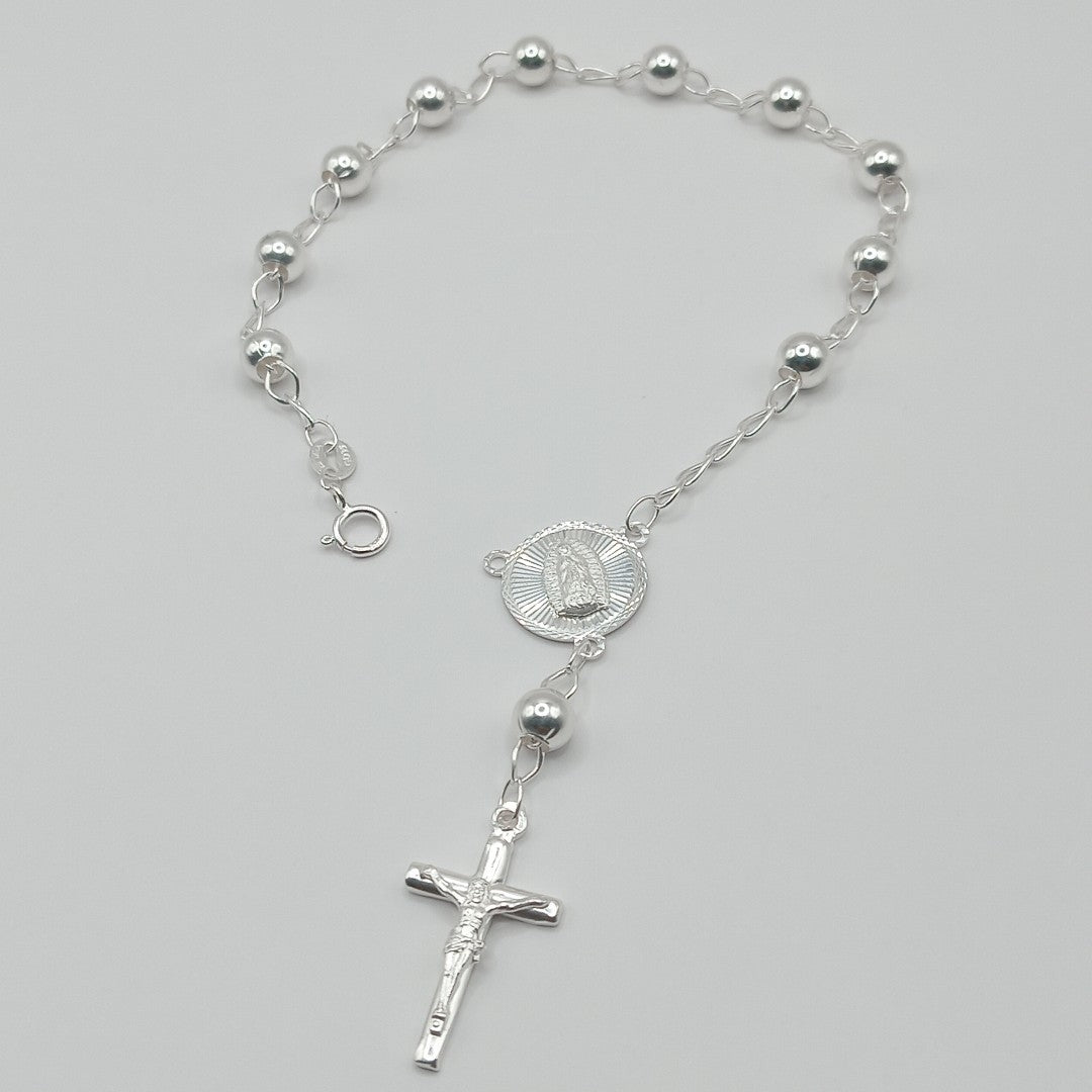 PULSERA TIPO ROSARIO PLATA .925 18 CM 4.22 GR (NUEVO)