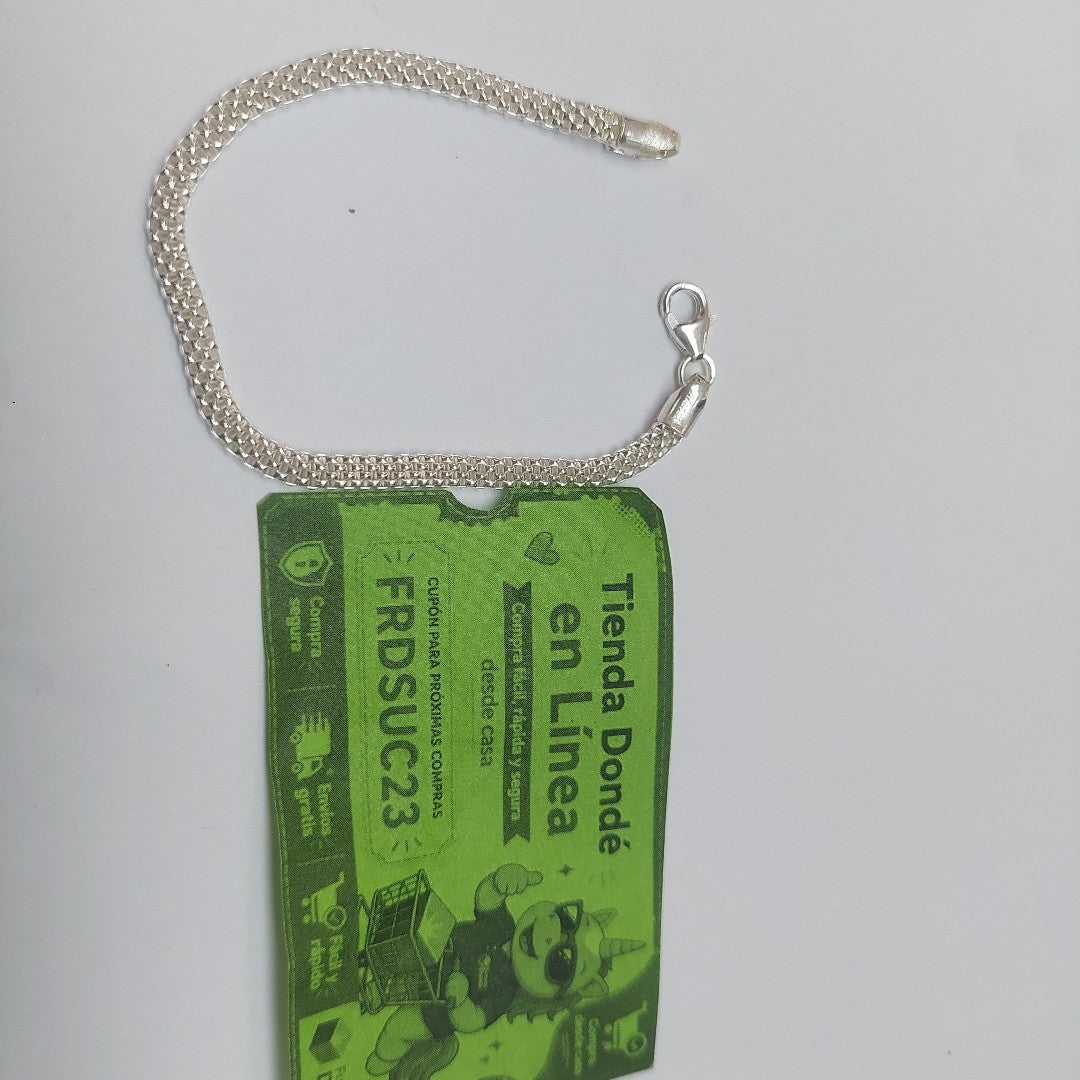 PULSERA TEJIDO ESPECIAL PLATA .925 18 CM 4.9 GR (NUEVO)