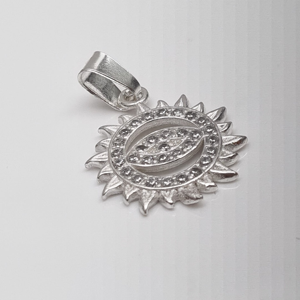 DIJE OJO MAGICO CON CIRCONIAS PLATA .925 2 GR (NUEVO)