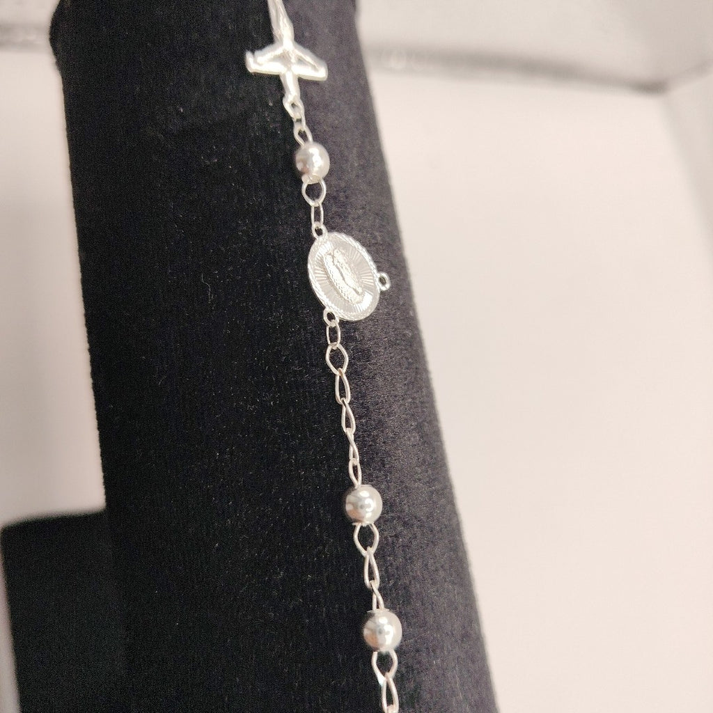 PULSERA TIPO ROSARIO PLATA .925 18 CM 4.02 GR (NUEVO)