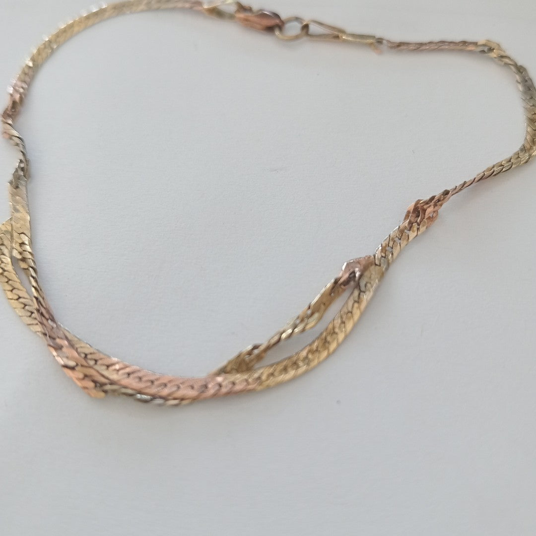 PULSERA ORO COMBINADO 10 K 1,90 GRMS (SEMINUEVO)