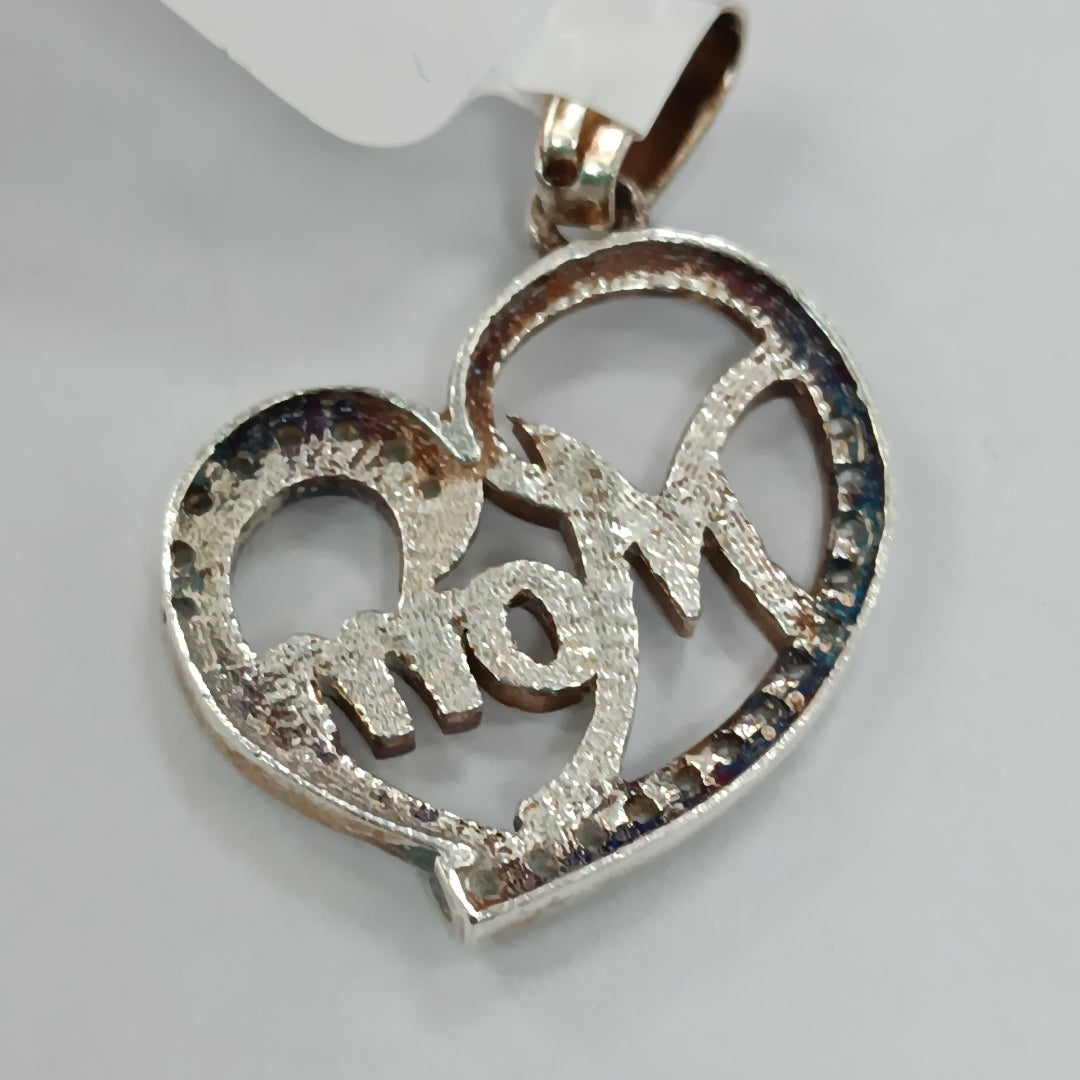 DIJE CORAZON C/CIRCONIAS PLATA .925 3.1 GR (NUEVO)