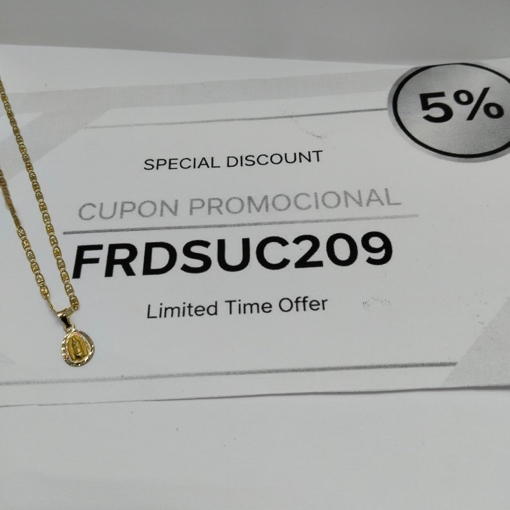 CADENA, MEDALLA RELIGIOSA ORO 10 K 3.5 GRMS (SEMINUEVO)