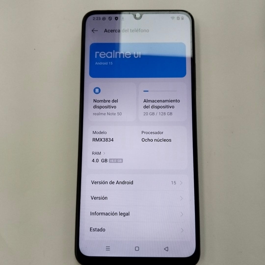CELULAR REALME NOTE 50 RMX3834 (2024) 128 GB 4 GB RAM (SEMINUEVO)