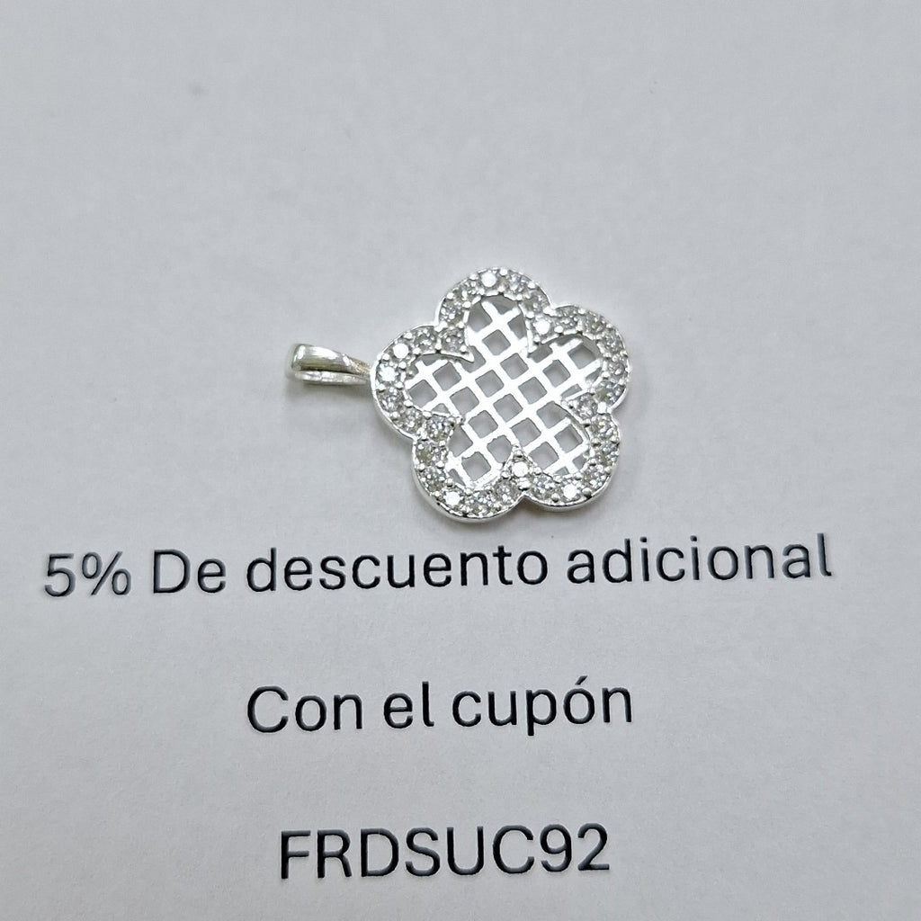 DIJE FLOR CON CIRCONIAS PLATA .925 1.8 GR (NUEVO)