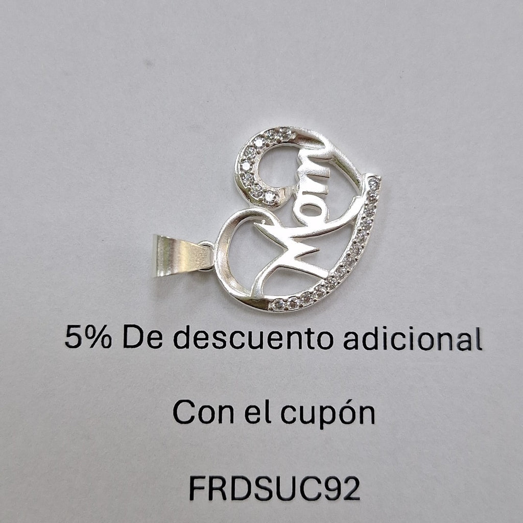 DIJE CORAZON C/CIRCONIAS PLATA .925 3.1 GR (NUEVO)