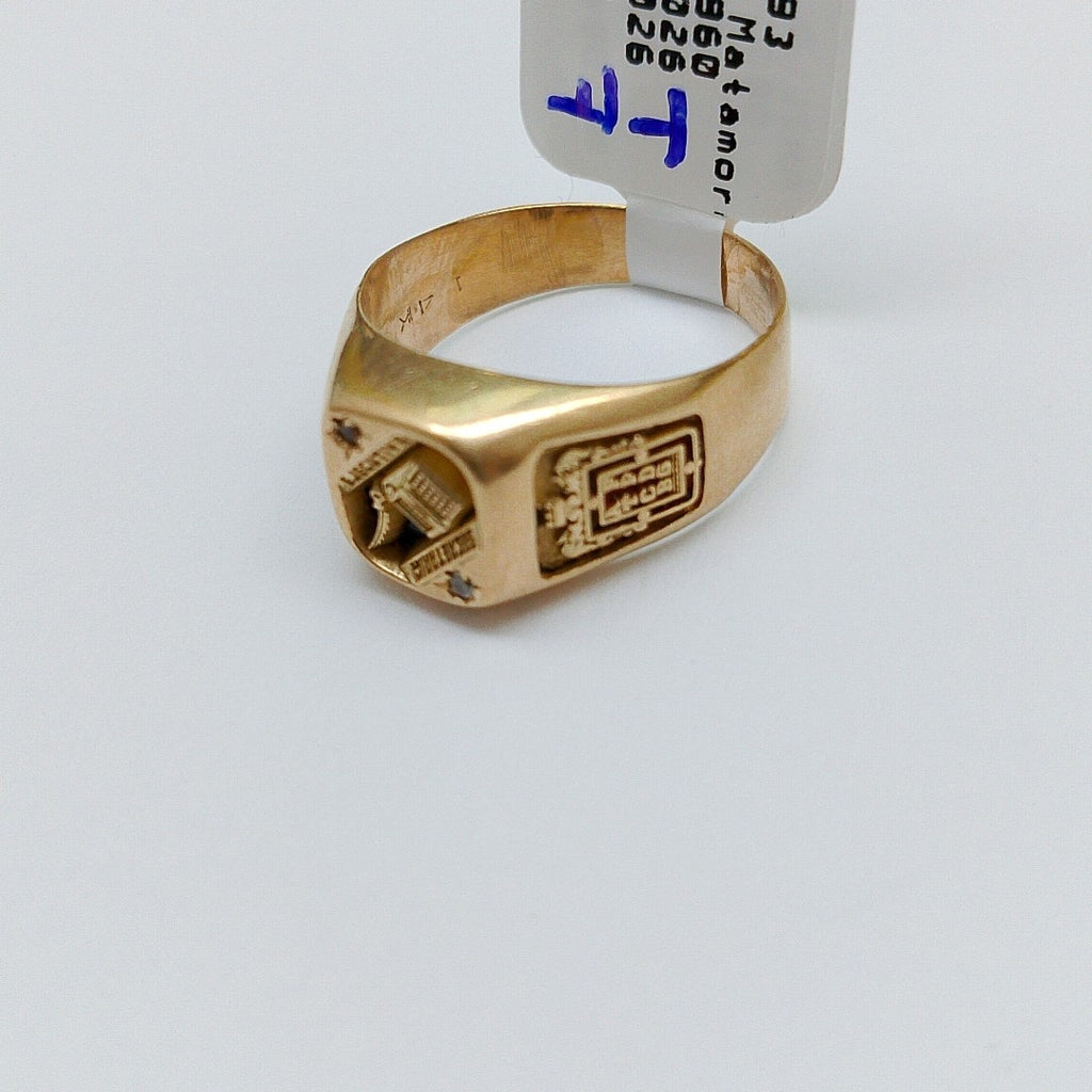 ANILLO DE GRADUACIÓN ORO 14 K 4.4 GRMS (SEMINUEVO)