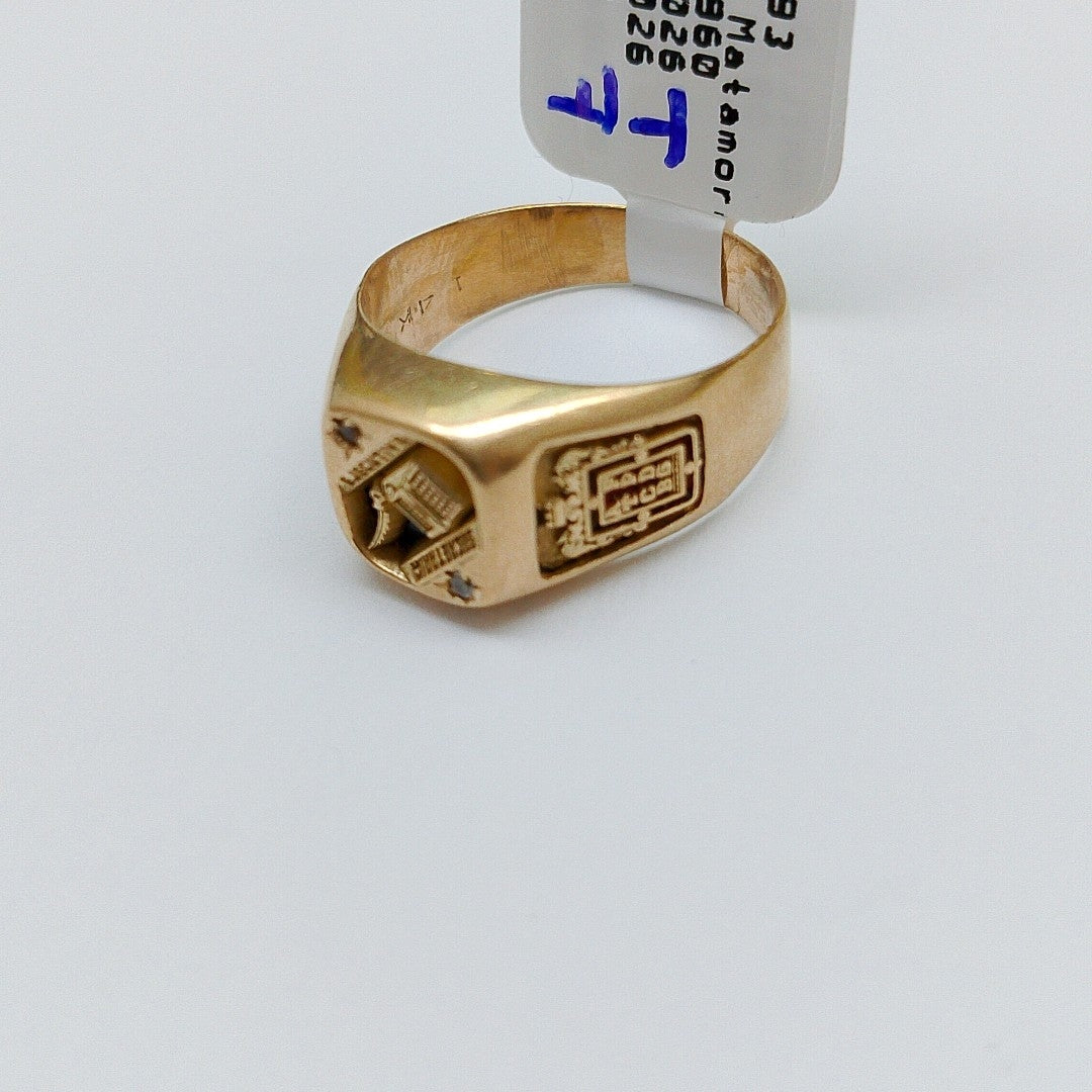 ANILLO DE GRADUACIÓN ORO 14 K 4.4 GRMS (SEMINUEVO)