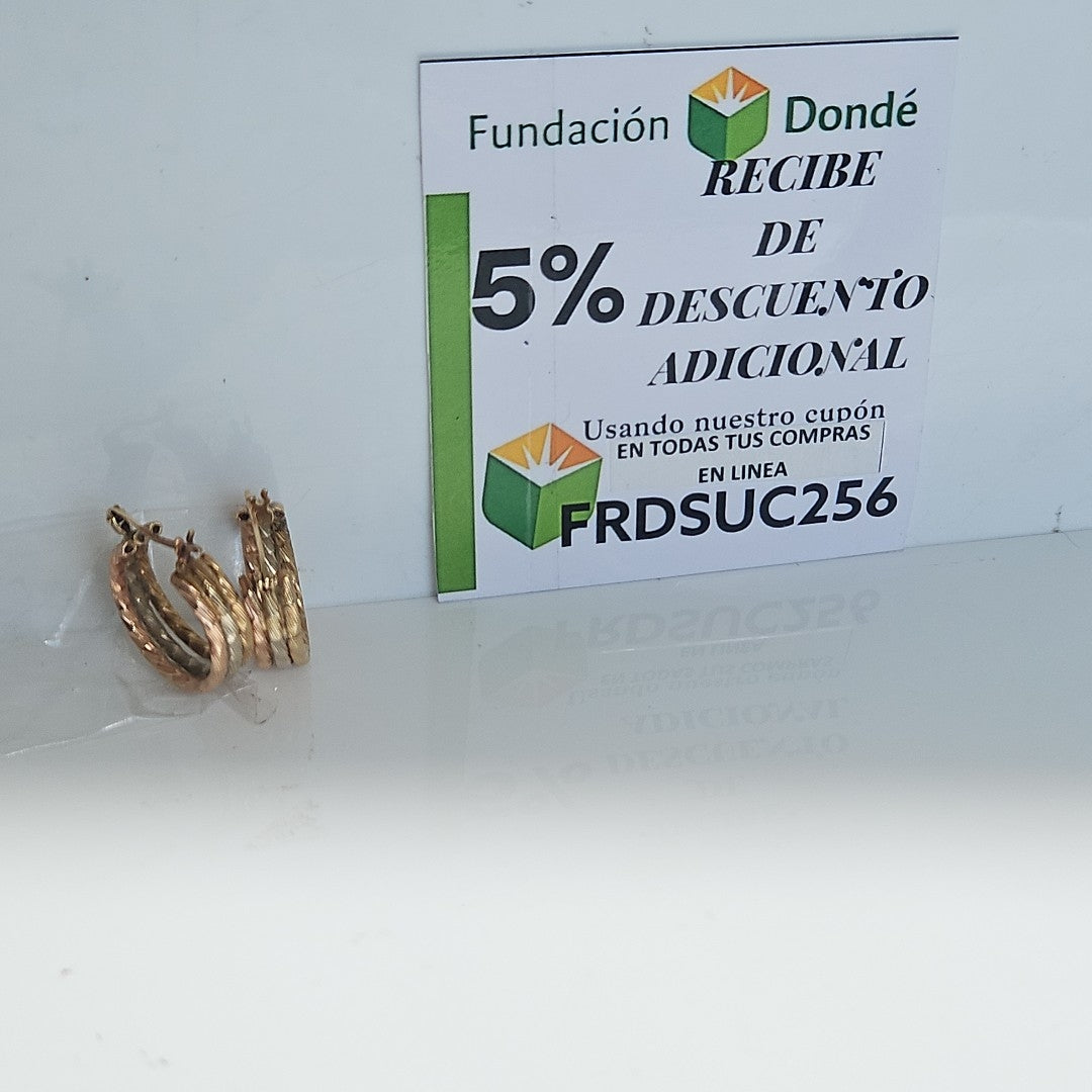 ARRACADAS PAR ORO COMBINADO 10 K 3,30 GRMS (SEMINUEVO)