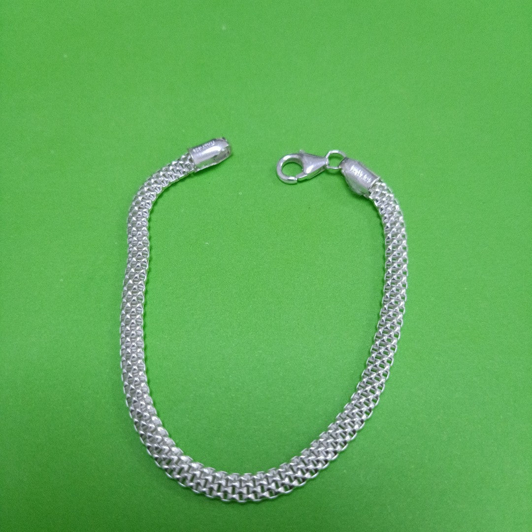 PULSERA TEJIDO ESPECIAL PLATA .925 18 CM 4.8 GR (NUEVO)