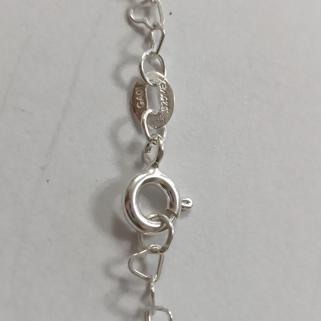 CADENA CORAZONES PLATA .925 60 CM 3.02 GR (NUEVO)
