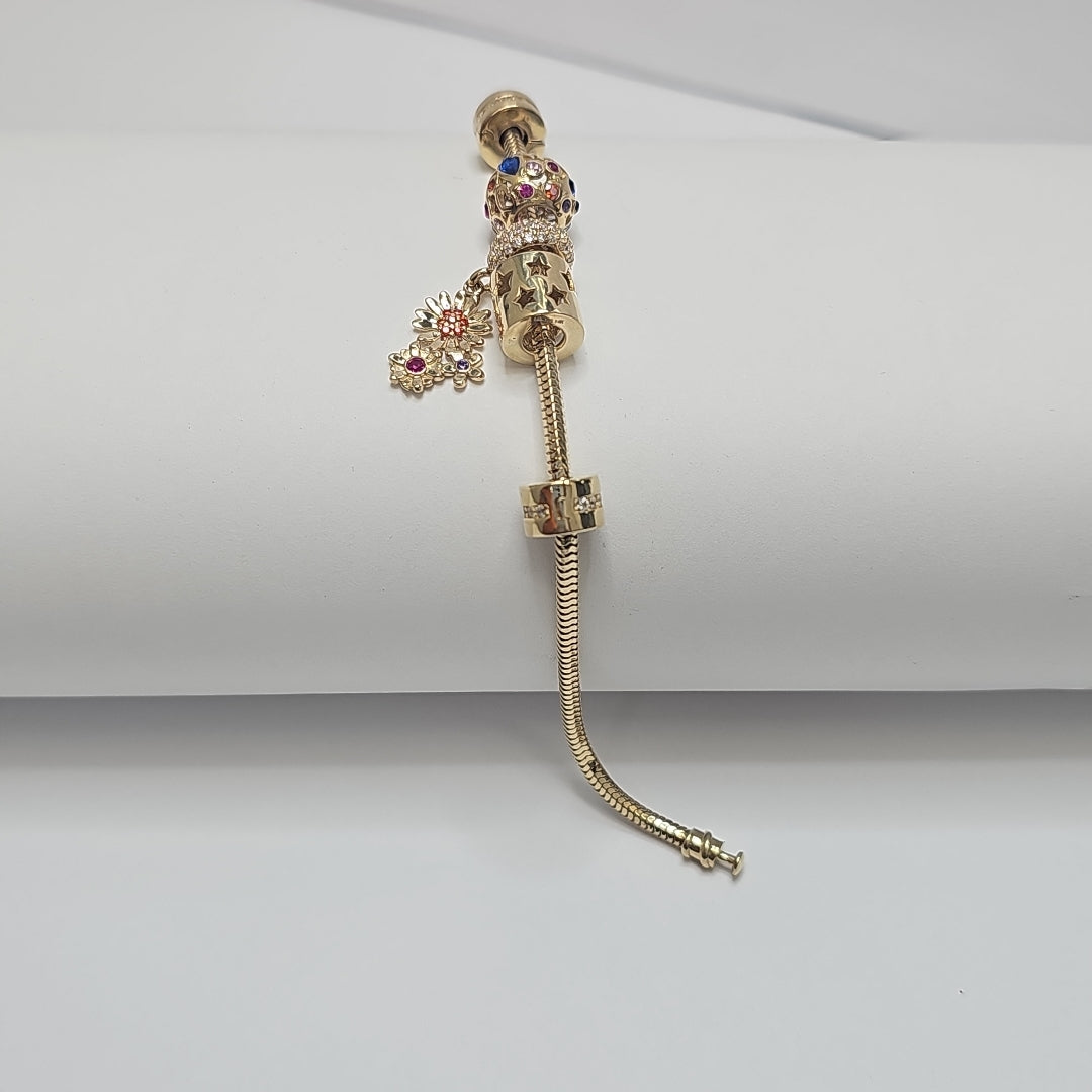 PULSERA CHARM ORO 14K 16.2 (NUEVO)