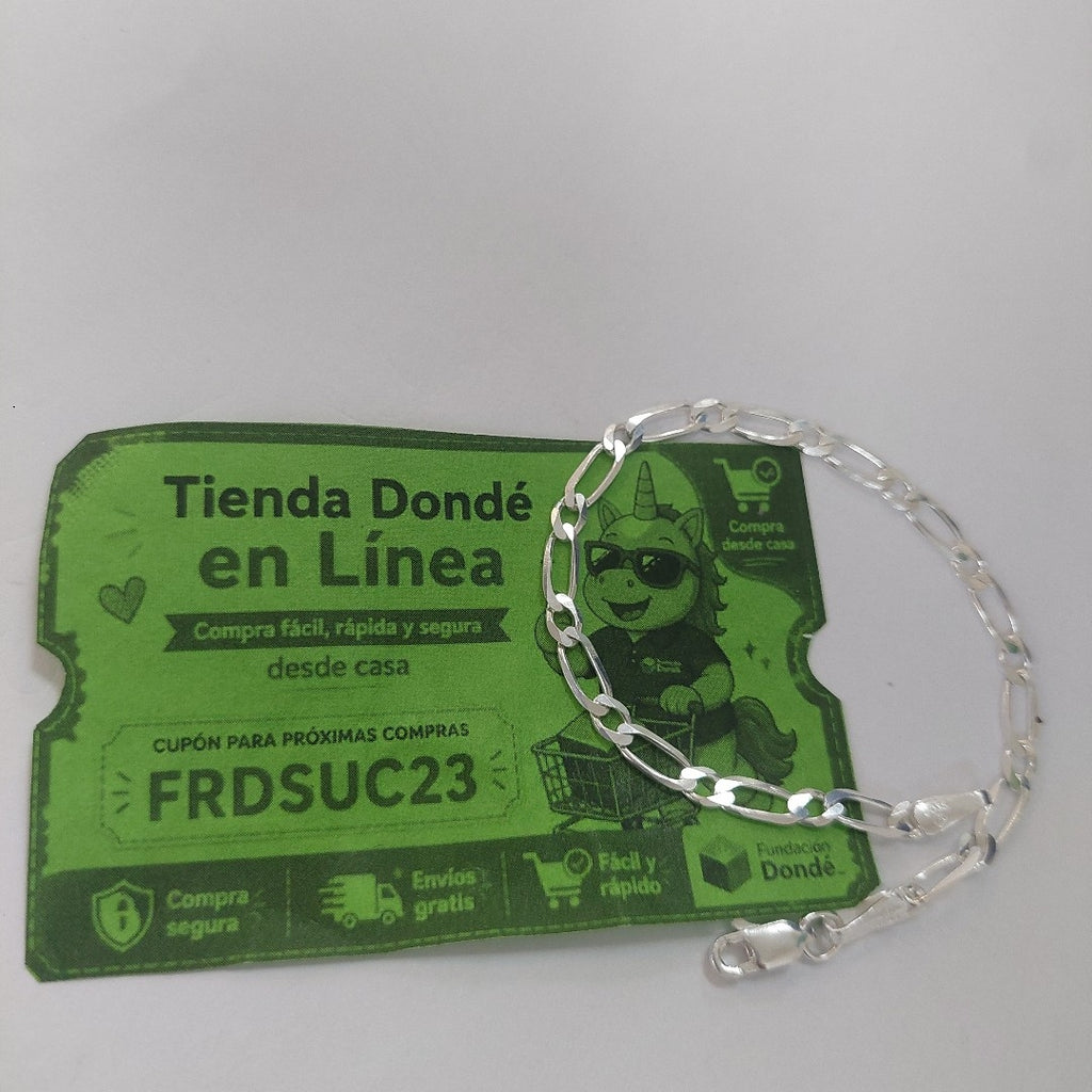PULSERA TEJIDO 1X1 PLATA .925 18 CM 3.5 GR (NUEVO)