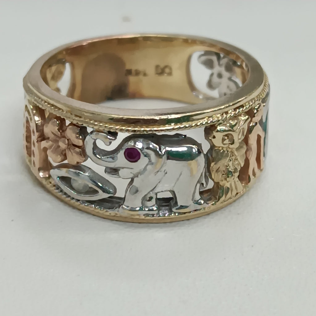ARGOLLA DE LA SUERTE ORO, ORO COMBINADO 14 K 6.6 GRMS (SEMINUEVO)