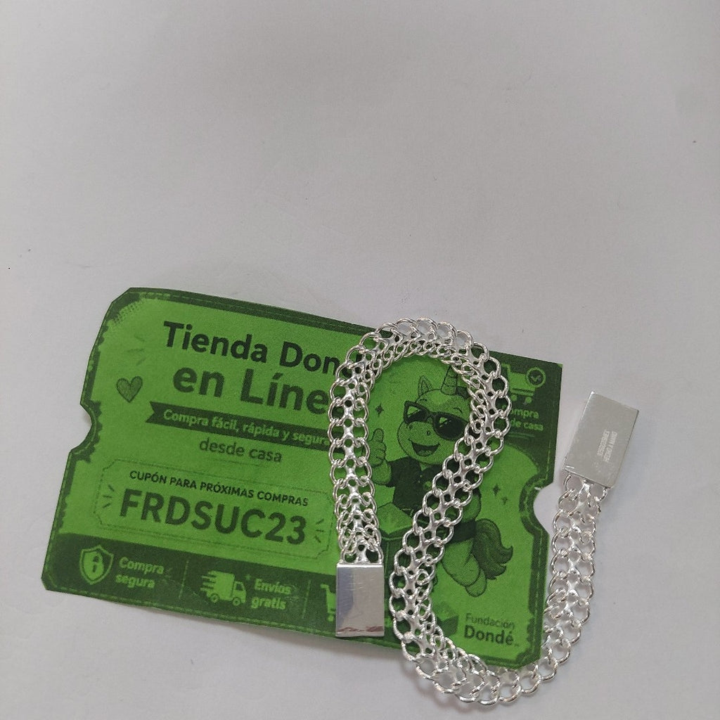 PULSERA TEJIDO CHINO PLATA .925 18 CM 7.7 GR (NUEVO)