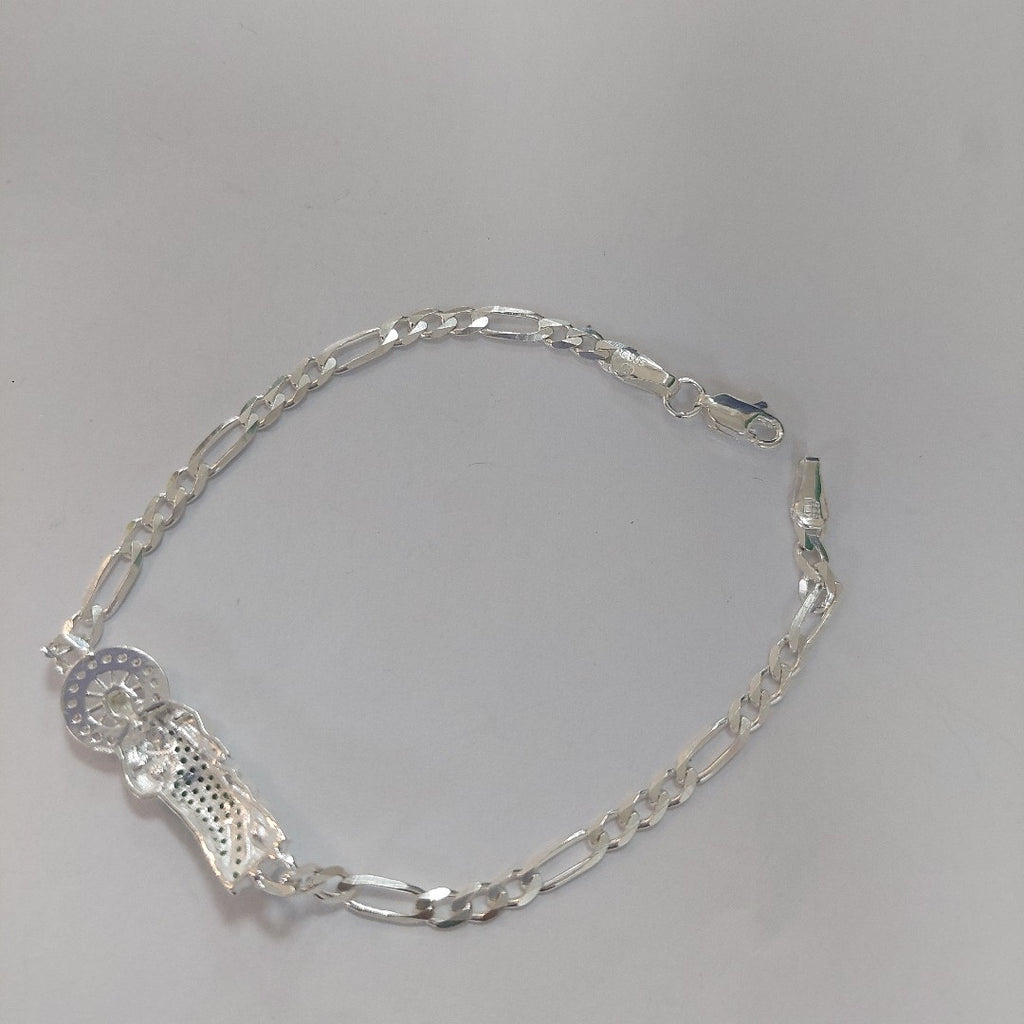 PULSERA TEJIDO SAN JUDAS PLATA .925 21 CM 5.6 GR (NUEVO)